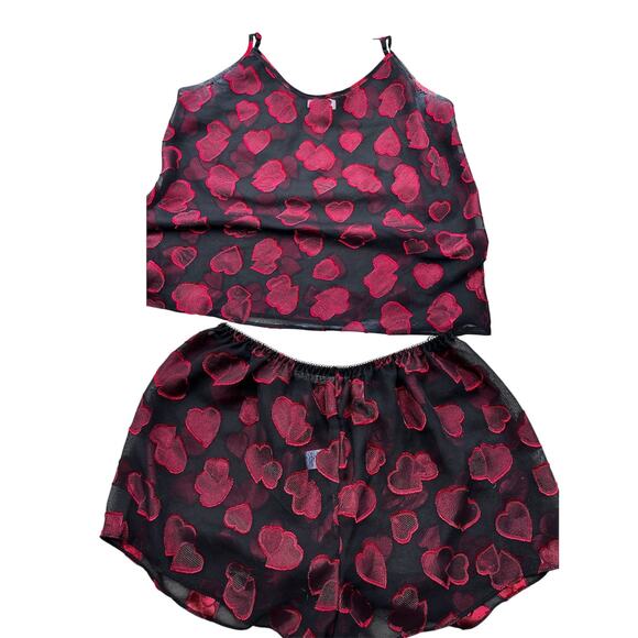 Vintage 90s Cinema Etoile heart pj set - Picture 1 of 5